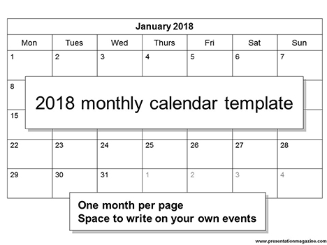 Detail Free Calendar Template 2018 Nomer 13