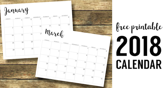 Detail Free Calendar Template 2018 Nomer 20