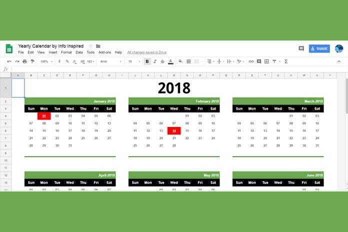 Detail Free Calendar Template 2018 Nomer 39