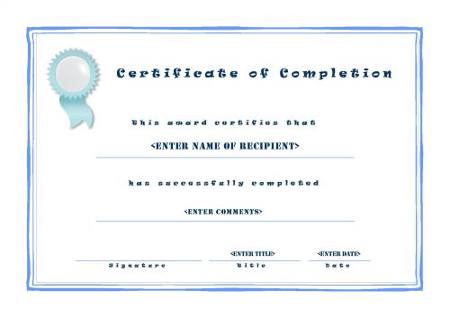 Detail Free Certificate Of Completion Template Word Nomer 43