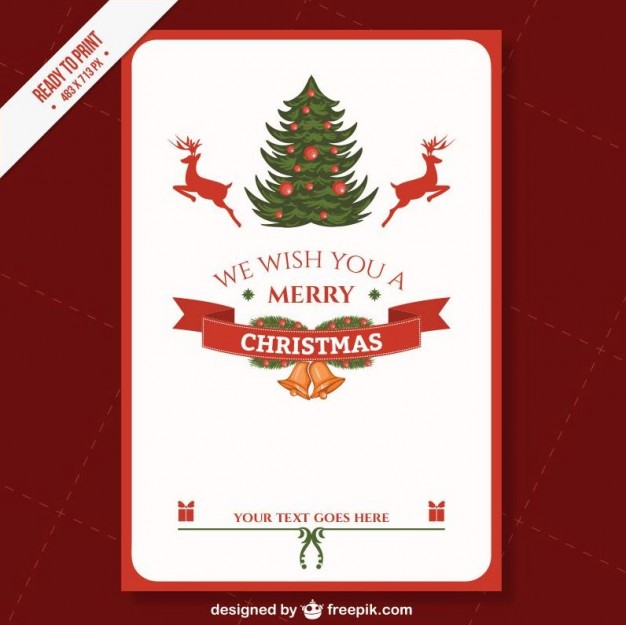 Detail Free Christmas Postcard Template Nomer 24