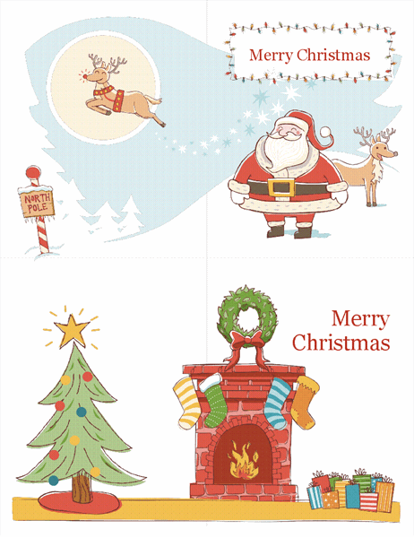 Detail Free Christmas Postcard Template Nomer 39