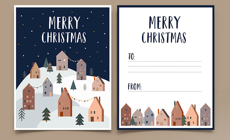 Detail Free Christmas Postcard Template Nomer 40