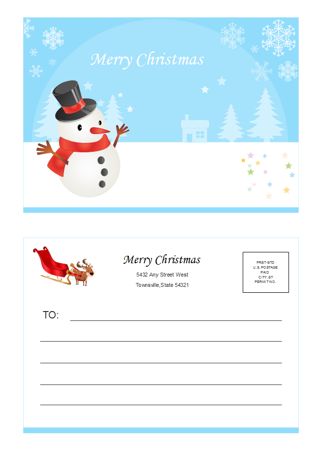 Detail Free Christmas Postcard Template Nomer 8