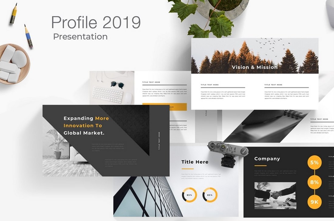 Free Company Profile Presentation Template - KibrisPDR