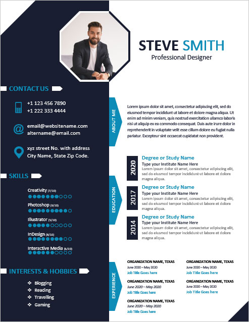 Detail Free Cv Template Modern Nomer 36