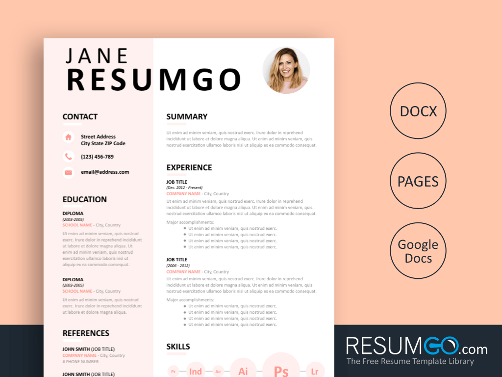 Detail Free Cv Template Modern Nomer 45