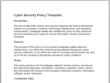 Detail Free Cyber Security Policy Template Nomer 3