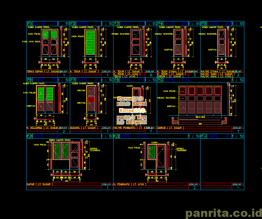 Download detail pintu geser dwg Download detail pintu geser dwg