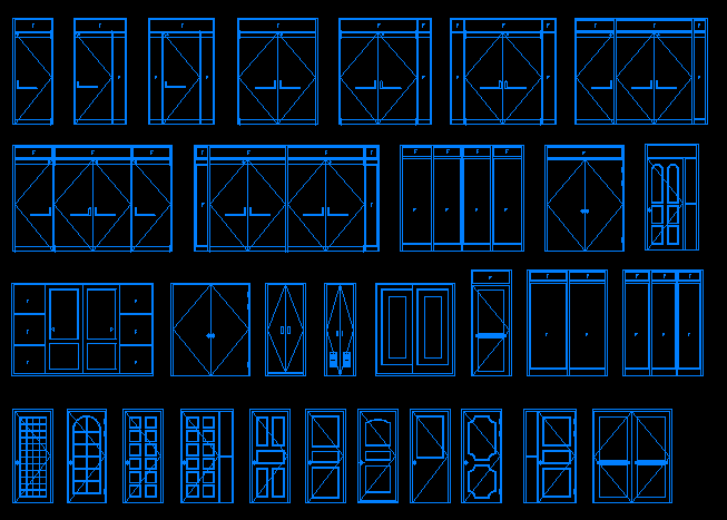 Download detail pintu geser dwg