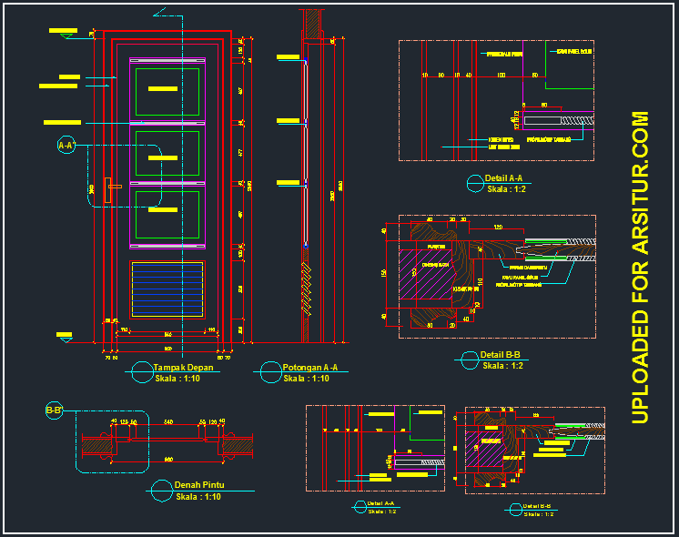 Detail Free Download Pintu Geser Dwg Nomer 7