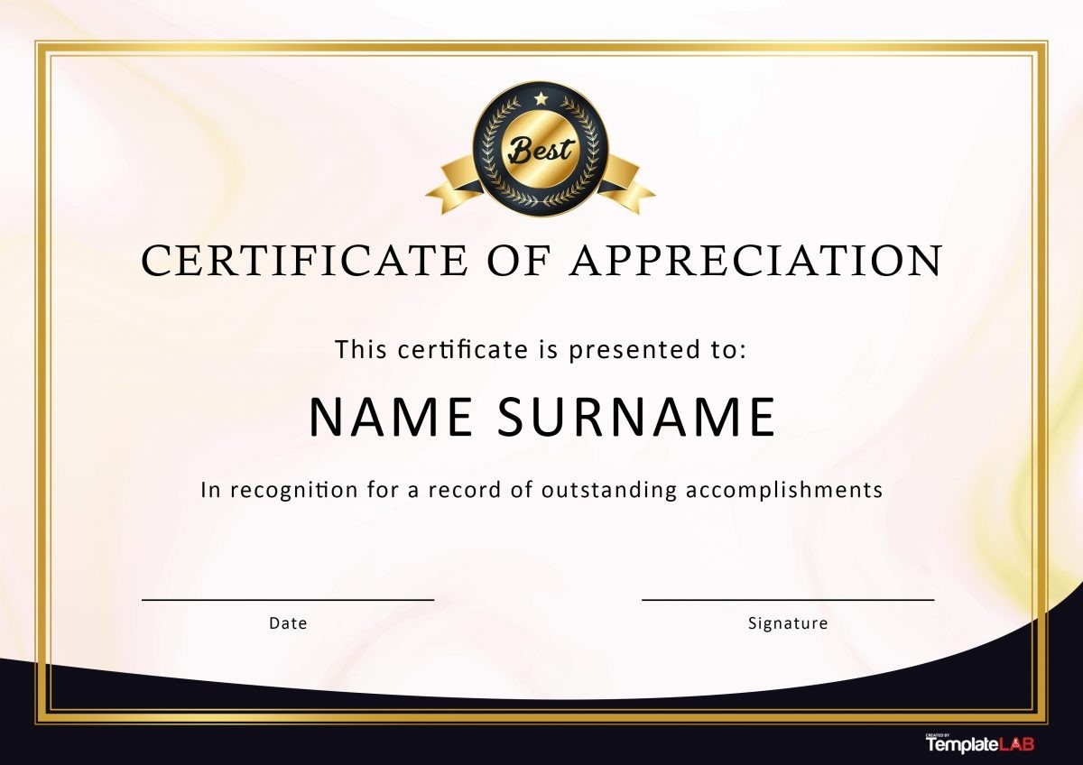 Detail Free Editable Certificate Of Appreciation Template Nomer 11