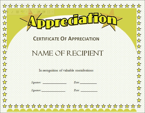 Detail Free Editable Certificate Of Appreciation Template Nomer 14