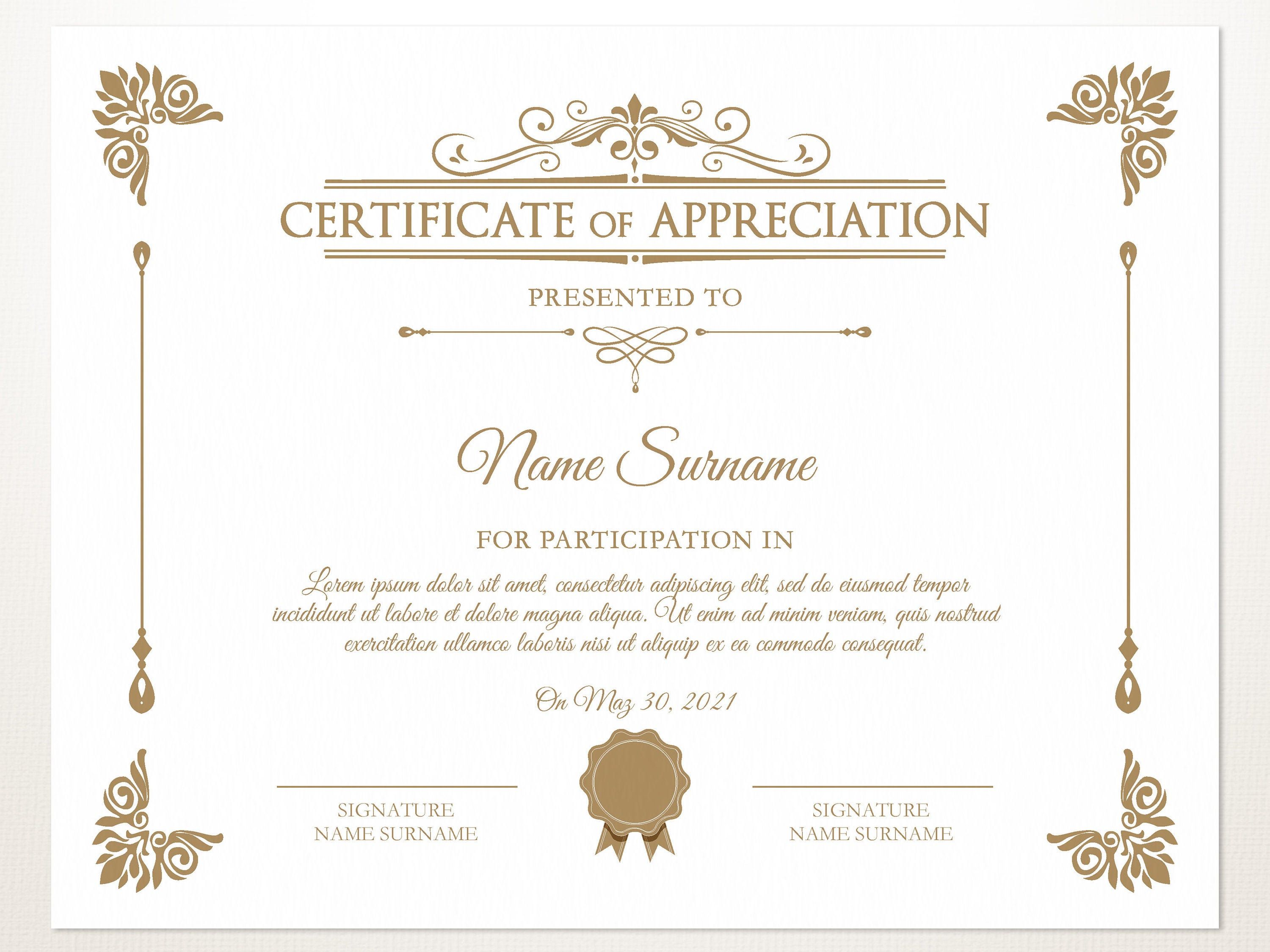 Detail Free Editable Certificate Of Appreciation Template Nomer 15