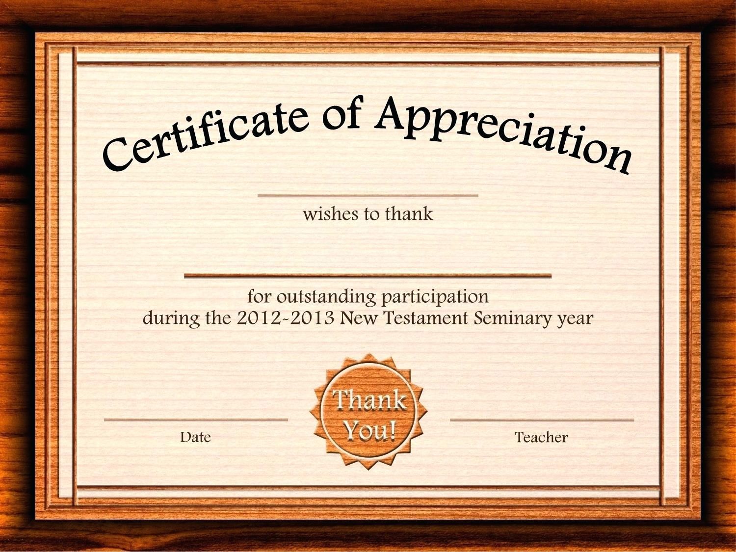 Detail Free Editable Certificate Of Appreciation Template Nomer 4