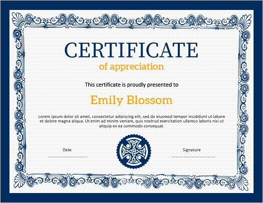 Detail Free Editable Certificate Of Appreciation Template Nomer 29