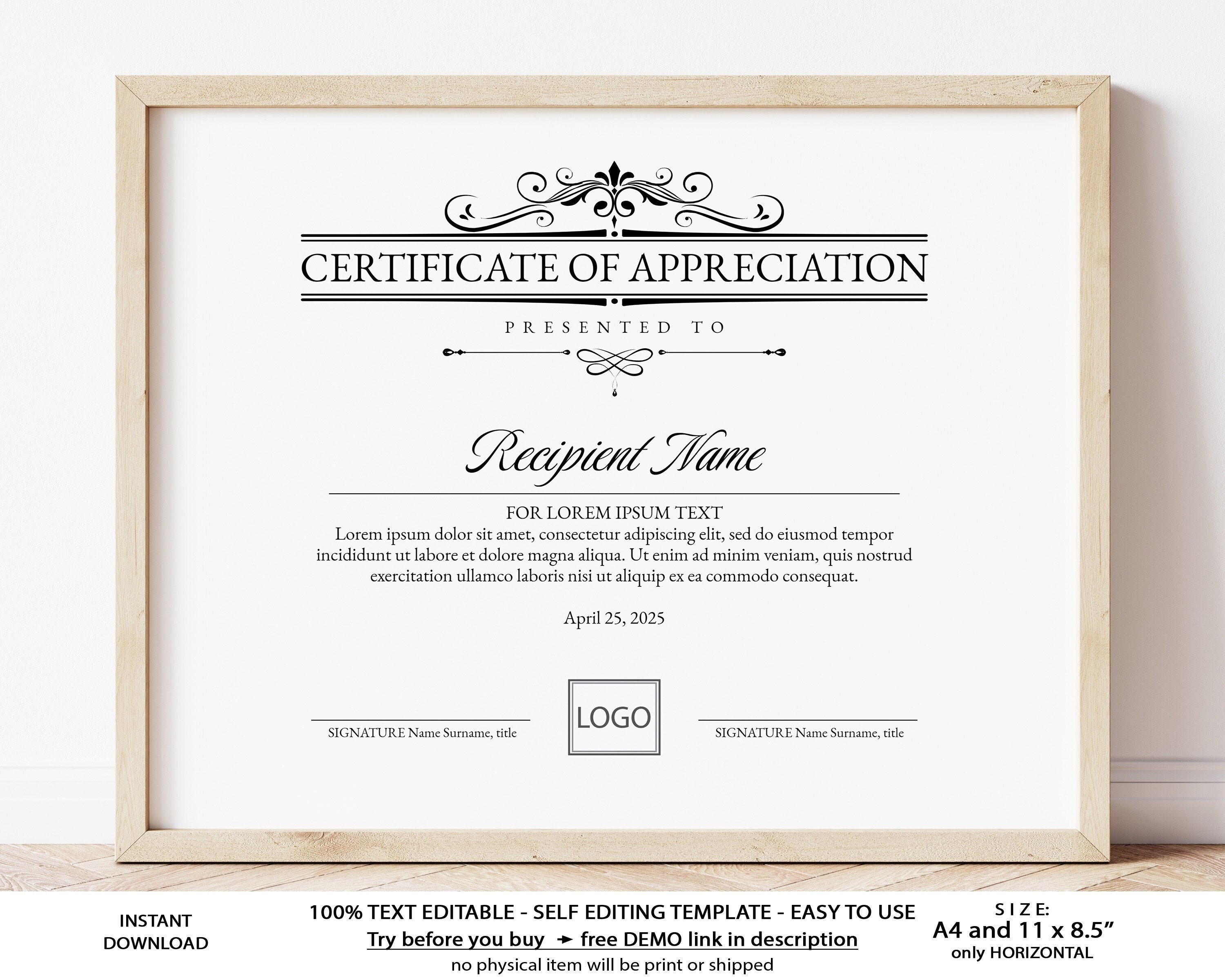 Detail Free Editable Certificate Of Appreciation Template Nomer 38