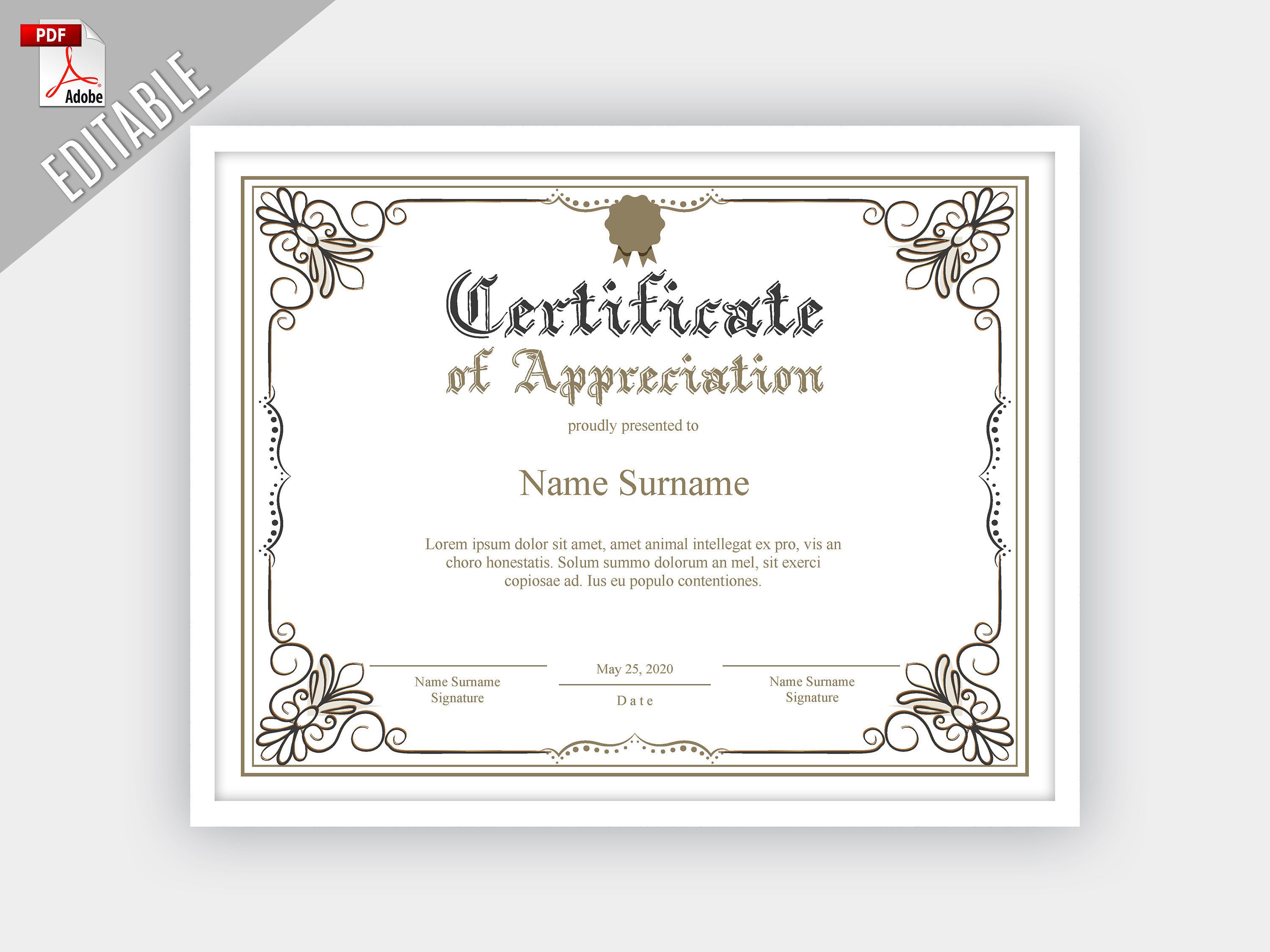 Detail Free Editable Certificate Of Appreciation Template Nomer 10