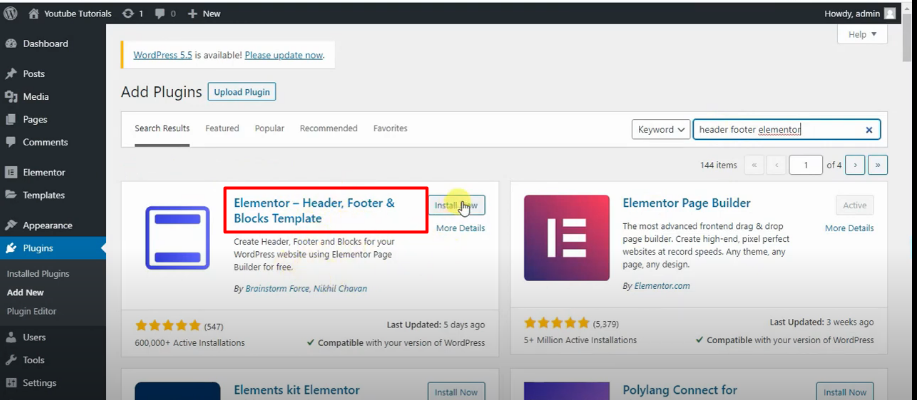 Detail Free Elementor Header Template Nomer 47