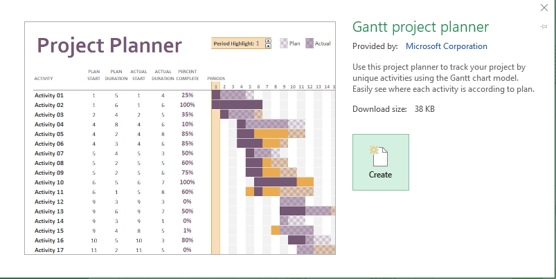 Detail Free Excel Gantt Chart Template 2016 Nomer 20