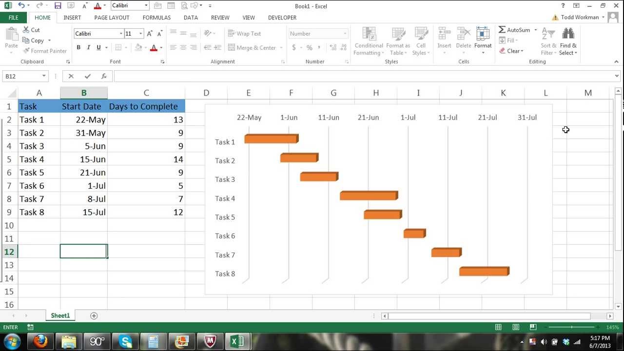Detail Free Excel Gantt Chart Template 2016 Nomer 23
