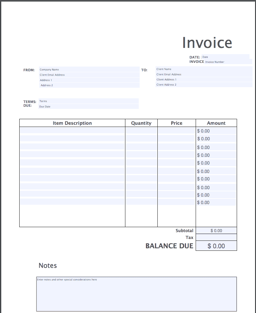 Detail Free Invoice Template Nomer 2