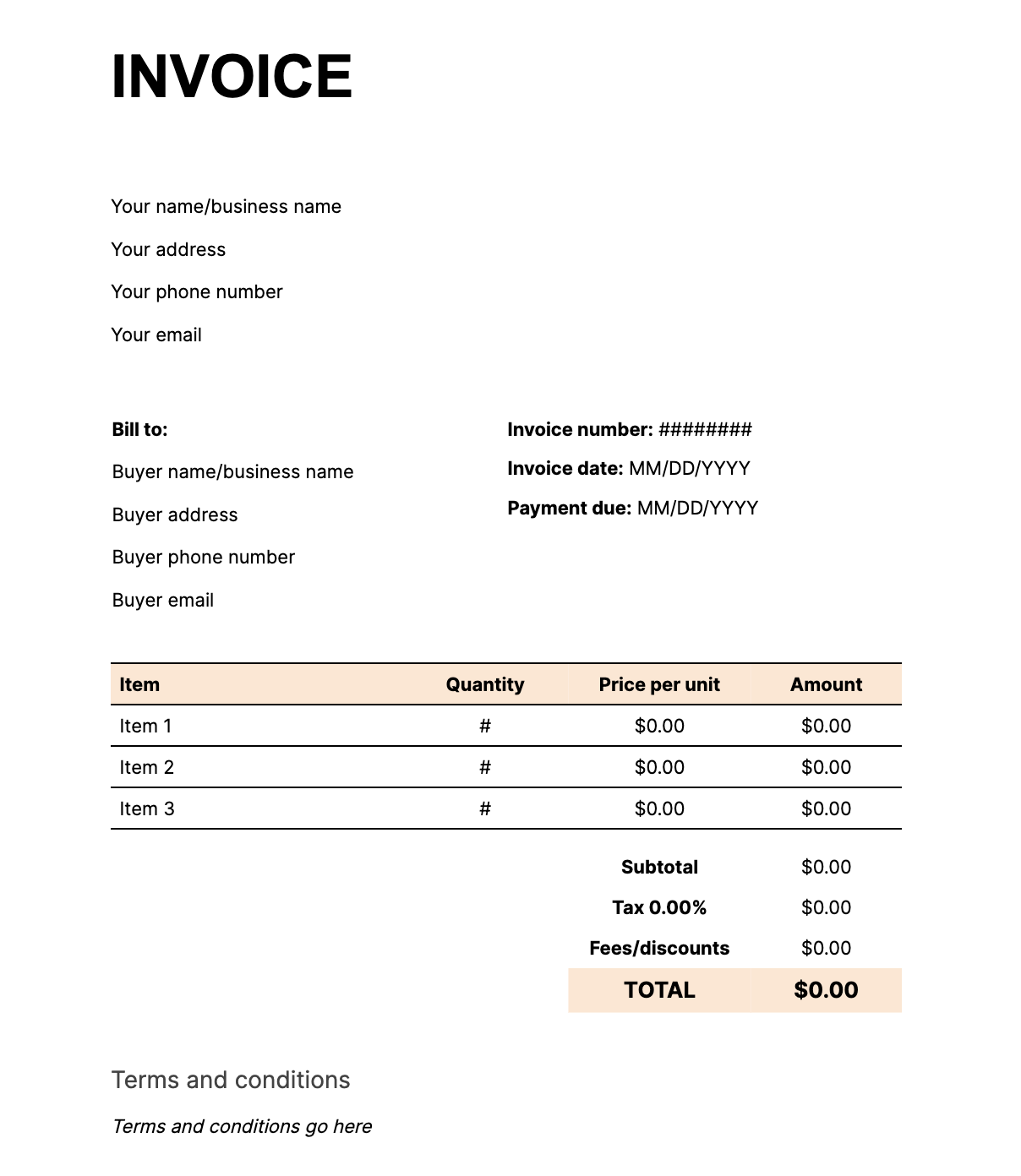 Detail Free Invoice Template Nomer 14