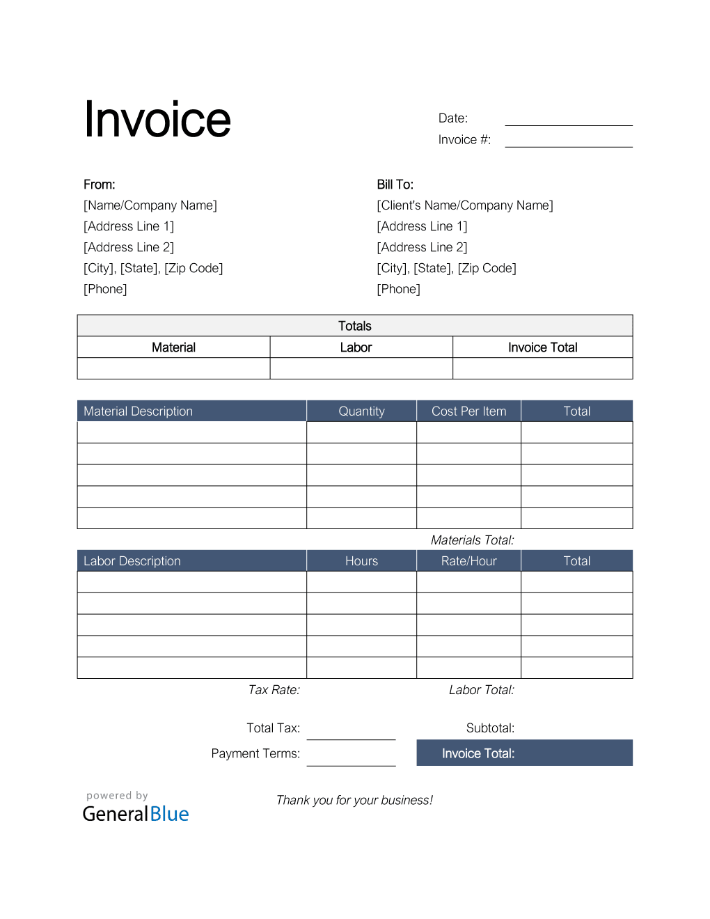 Detail Free Invoice Template Nomer 15
