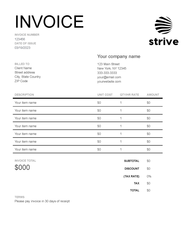 Detail Free Invoice Template Nomer 29