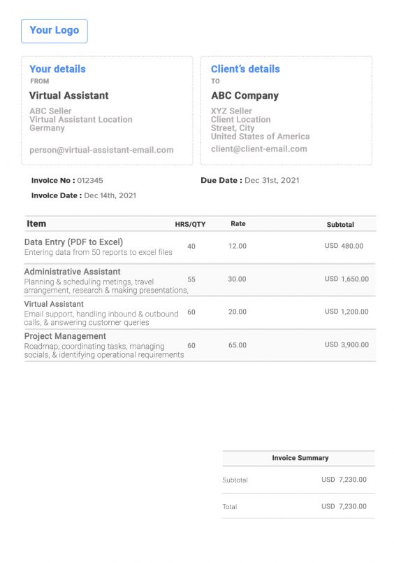 Detail Free Invoice Template Nomer 37