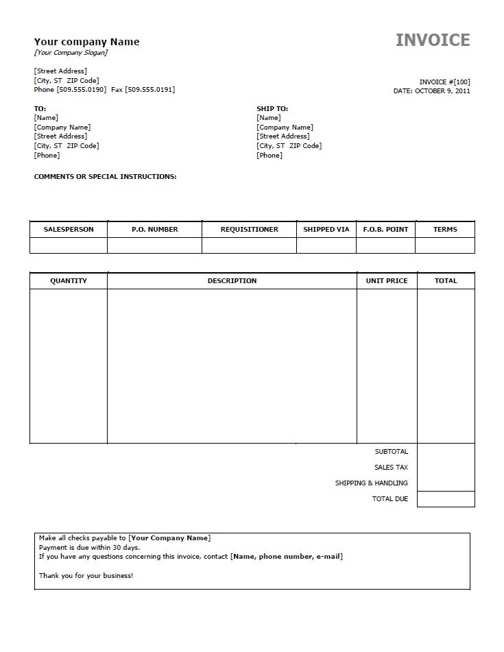 Detail Free Invoice Template Download Nomer 18