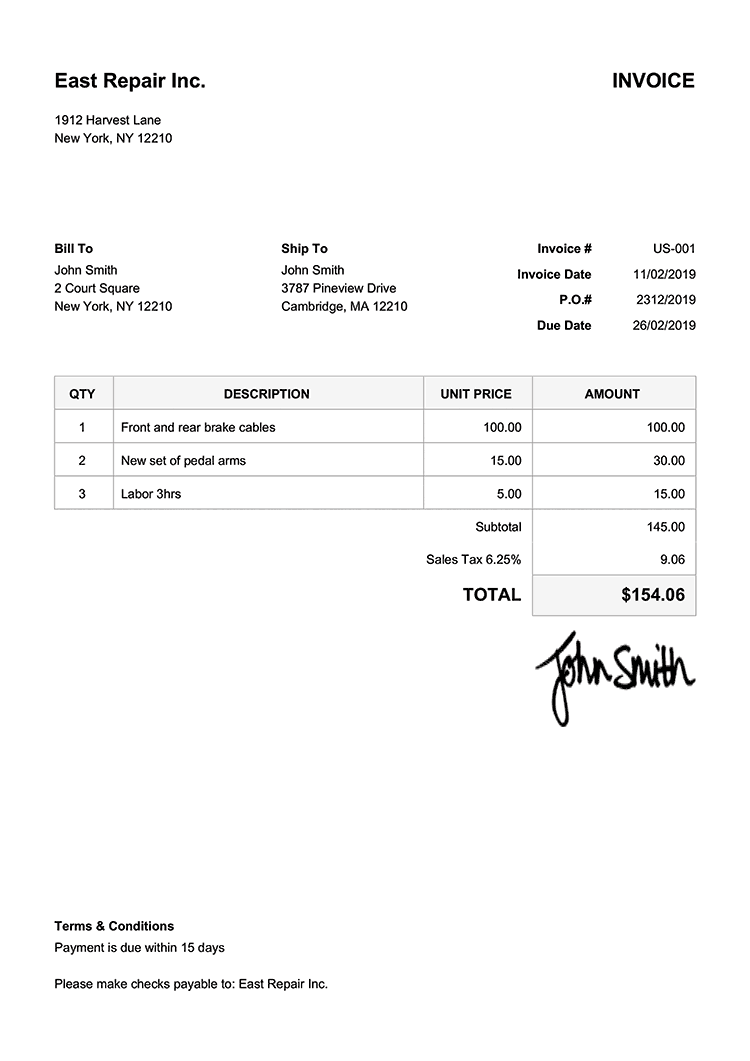 Detail Free Invoice Template Download Nomer 26