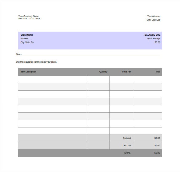 Detail Free Invoice Template Download Nomer 28