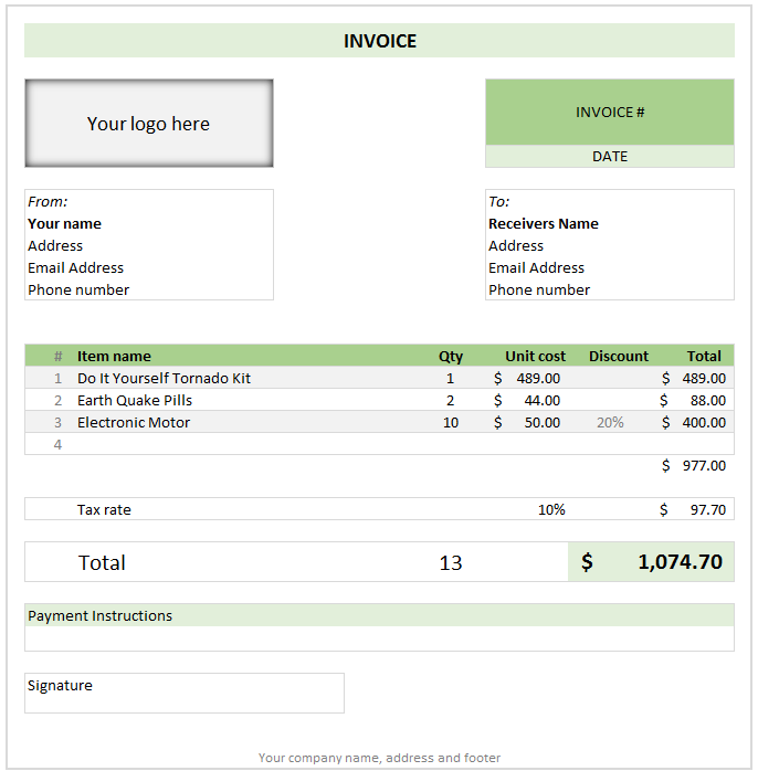 Detail Free Invoice Template Download Nomer 29