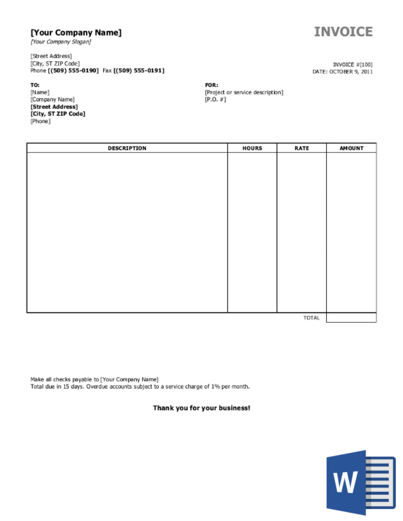 Detail Free Invoice Template Download Nomer 5