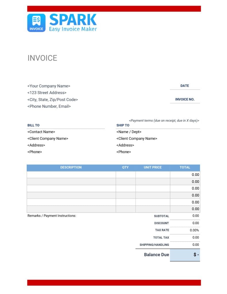 Detail Free Invoice Template Download Nomer 48