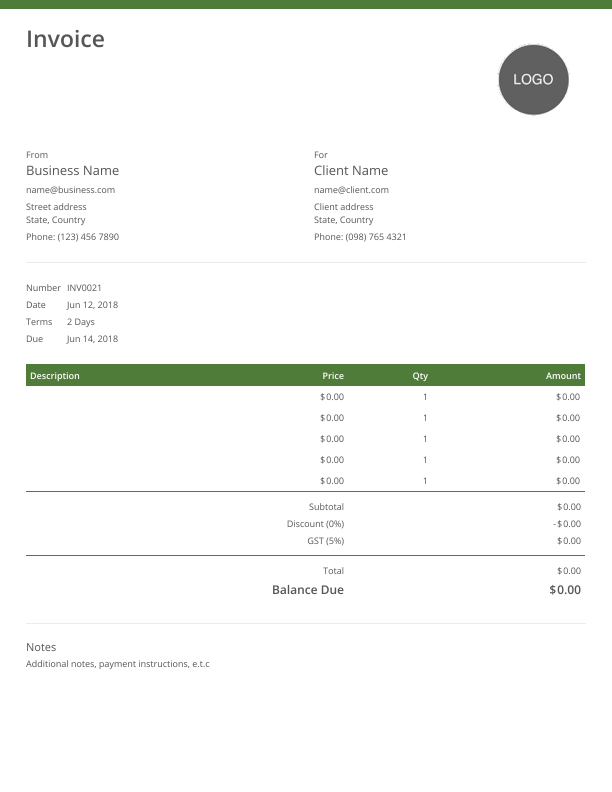 Detail Free Invoice Template Download Nomer 50