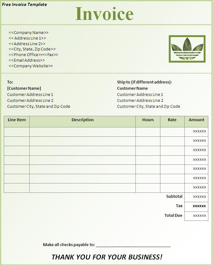 Detail Free Invoice Template Download Nomer 52