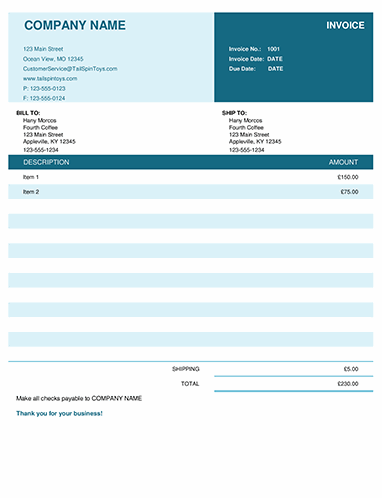 Detail Free Invoice Template Excel Nomer 12