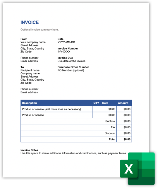 Detail Free Invoice Template Excel Nomer 15