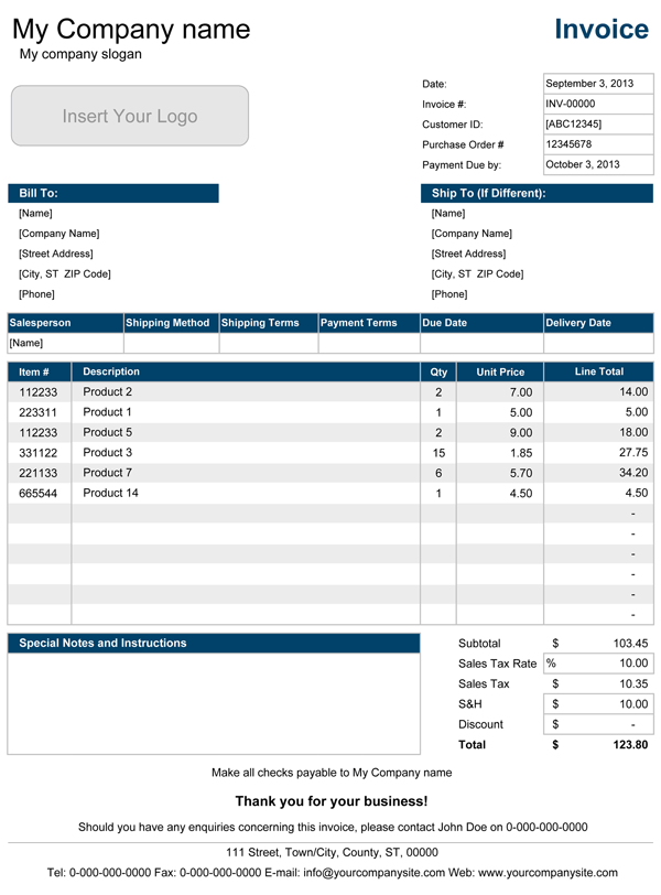 Download Free Invoice Template Excel Nomer 20