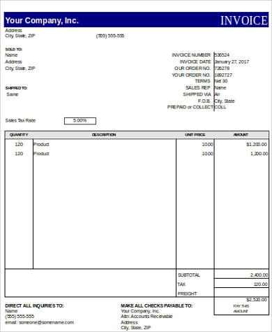 Detail Free Invoice Template Excel Nomer 26