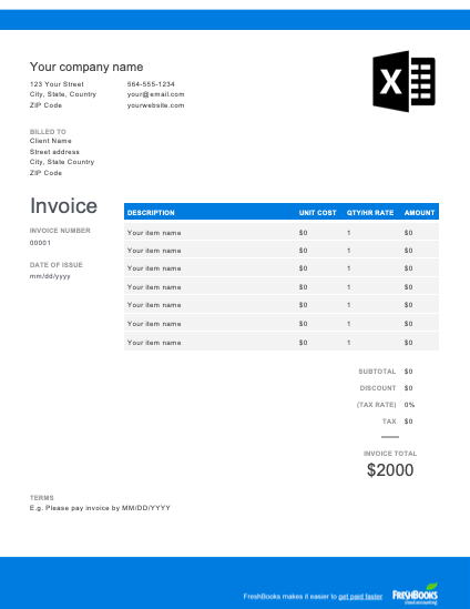 Detail Free Invoice Template Excel Nomer 33