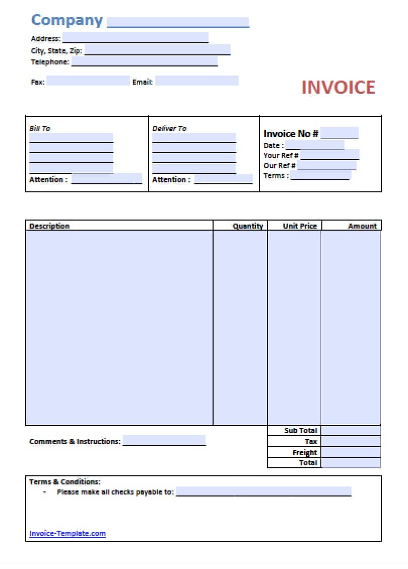 Detail Free Invoice Template Excel Nomer 37