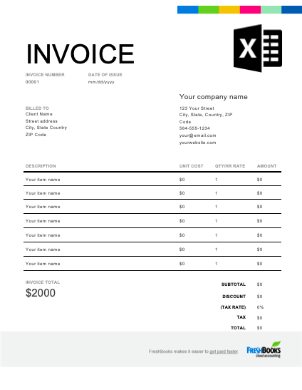 Detail Free Invoice Template Excel Nomer 6