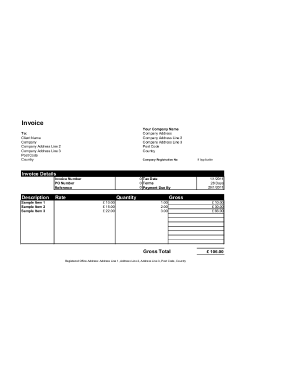 Detail Free Invoice Template Excel Nomer 46