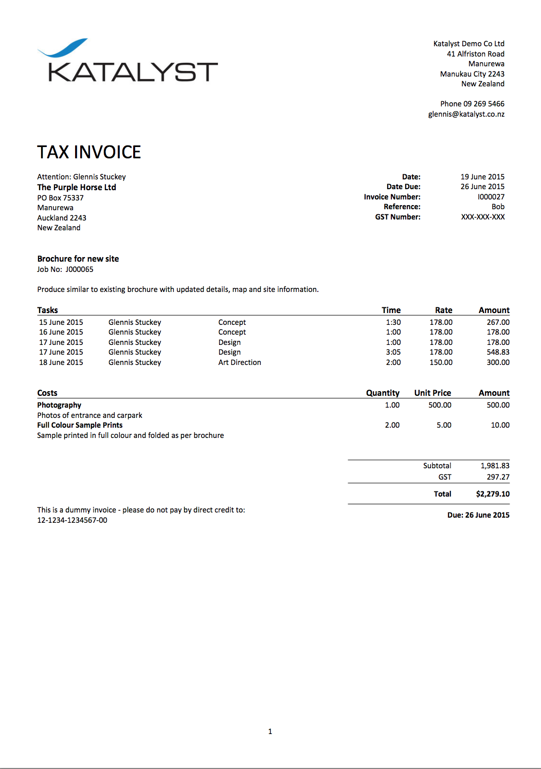 Detail Free Invoice Template Nz Nomer 21