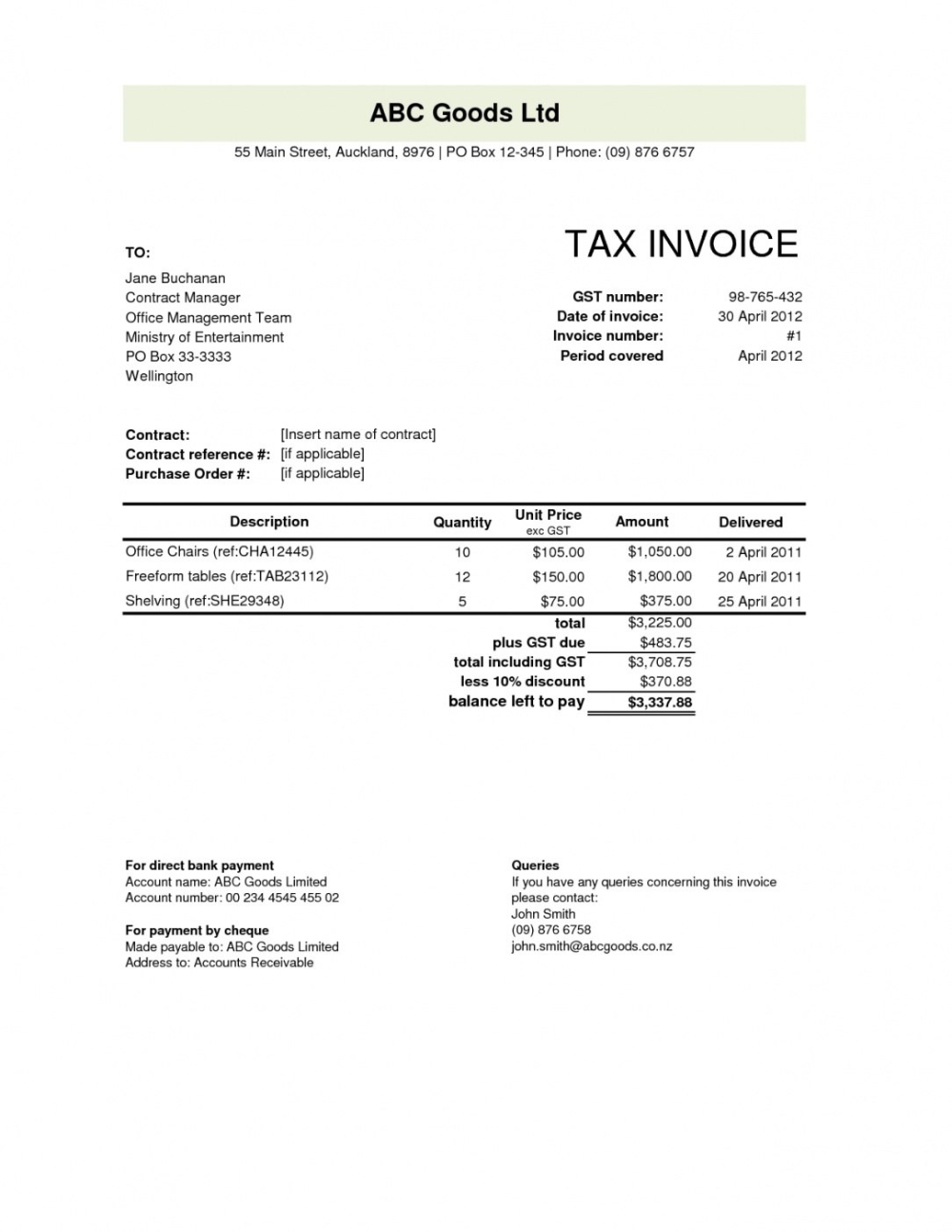 Detail Free Invoice Template Nz Nomer 4