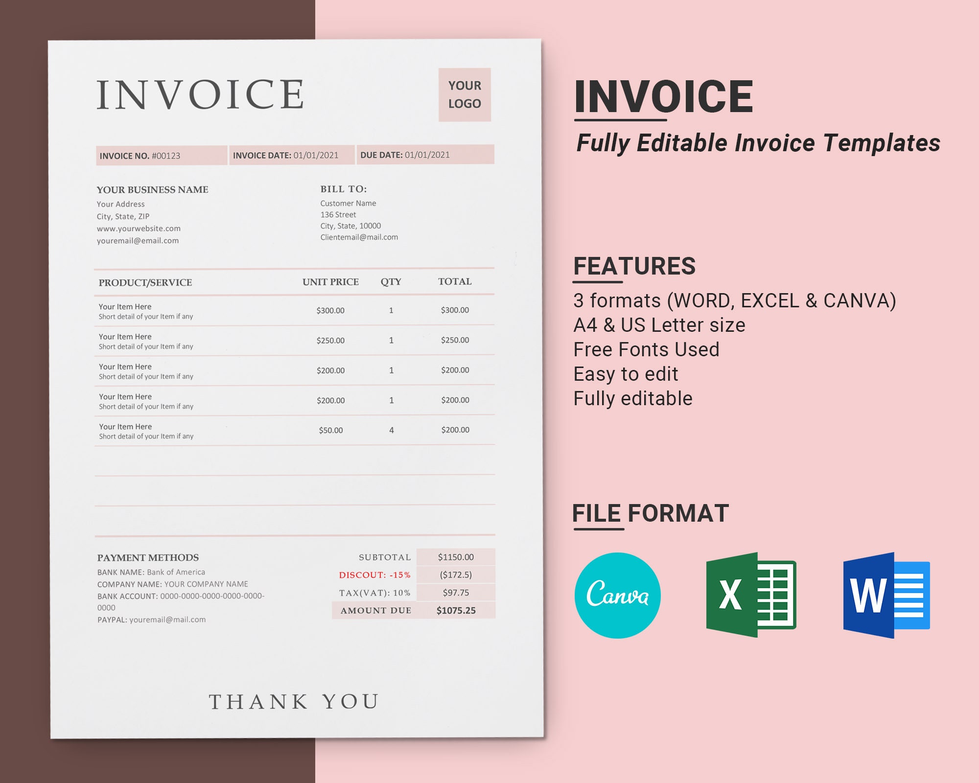 Detail Free Invoice Template Nz Nomer 36