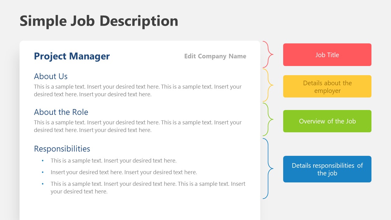 Detail Free Job Description Powerpoint Template Nomer 6